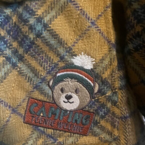 Teenie Weenie lumberjack “that bear” plaid yellow colourway fall coat ladies S - Picture 9 of 10